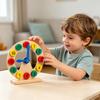 Kids Wooden Clock Toy Preschool Number Color Recognition Time Learning Clock Toddlers Educational Clock Teaching Aid with Movable Hands