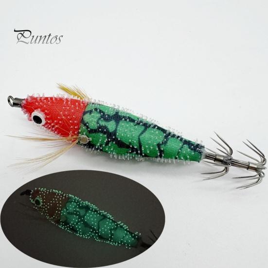 7.5CM/6G Bionic Shrimp Lure with Squid Hook Glow-in-the-dark Realistic Artificial Bait Saltwater Freshwater Bass Walleye Trout Fishing Accessories