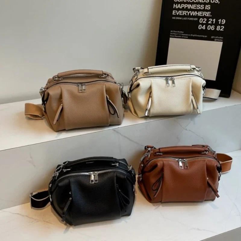 Genți de umăr și crossbody din pluș solid, cu fermoar, simple, călduroase, la modă, stil de călătorie