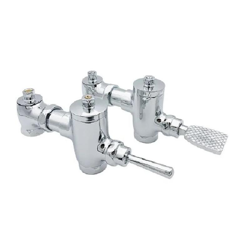 New Scalable Pedal Flush Valve Copper Hand Press Delay Flush Valve Adjustable 360 Degree Revolve Automatic Delay Rebound Valve