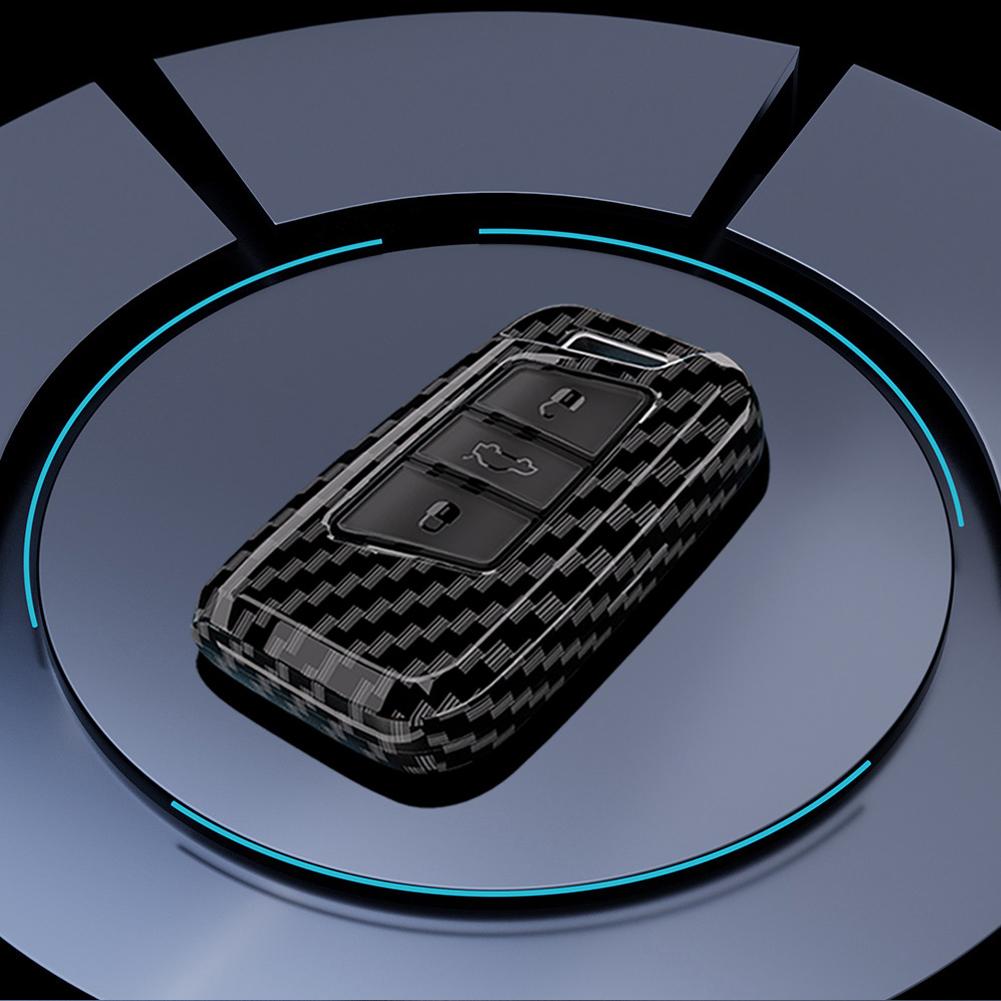 Car Carbon Fiber Pattern Remote Key Cover Case Fob For Octavia Seat Leon Altea