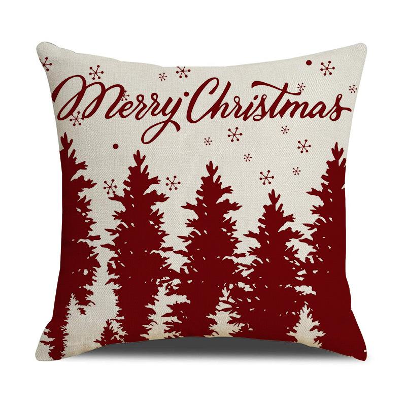 Christmas Pillow Case Elk Print Sofa Cushion Home Bedside Cushion Pillow Case