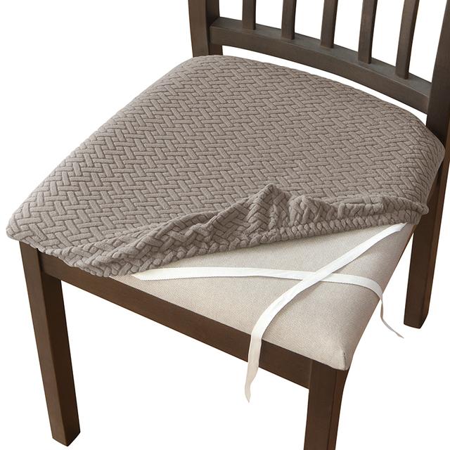 T -Shaped Jacquard Dining Chair Cushion Cover Elasticized Anti -Dirty Seat Cover For Dining Room Home Wedding Event Office Chair Cushion Slipcovers