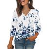 3/4 Sleeve Shirts For Women  Print Graphic Tees Blouses Casual Plus Size Basic Tops Pullover