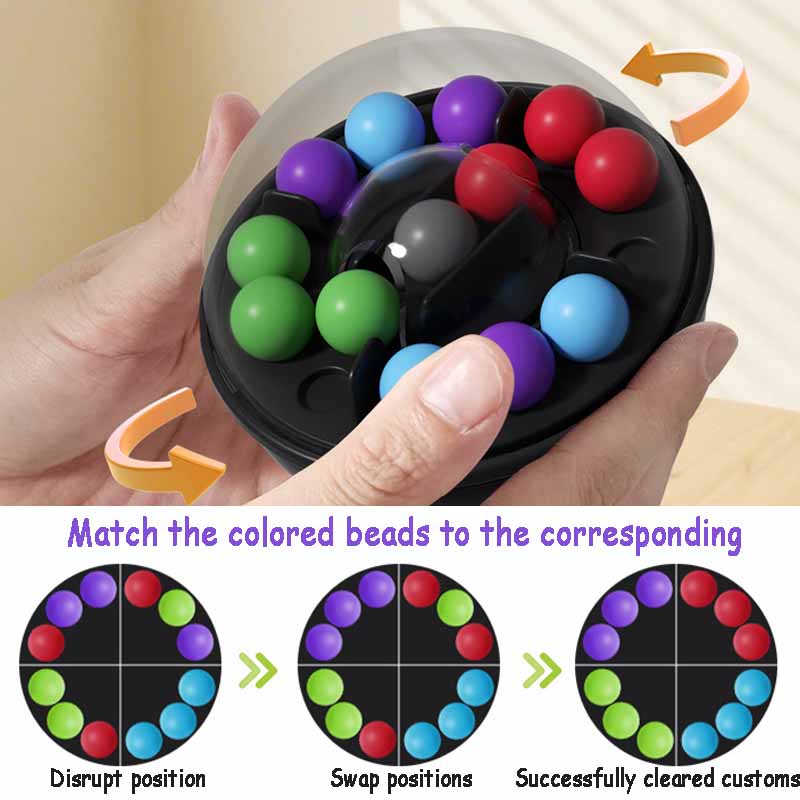 Children Rotating Magic Bead Puzzle Ball Clearance Toy Fun Logical Thinking Challenges Intellectual Game Education Strategy Toy