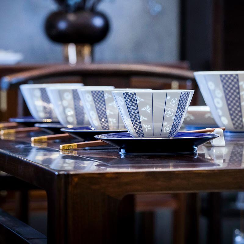 Jingdezhen Blue & White Four Gentlemen 15-Piece Ceramic Tableware Set