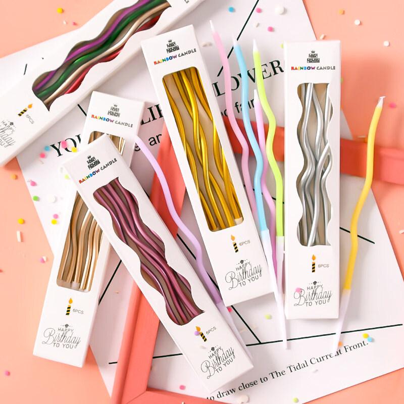 LIEI Rainbow Curve Birthday Candle