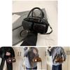 Modern Black Bowling Bag For Women With Trendy Detailing Convenient For Daily Outings