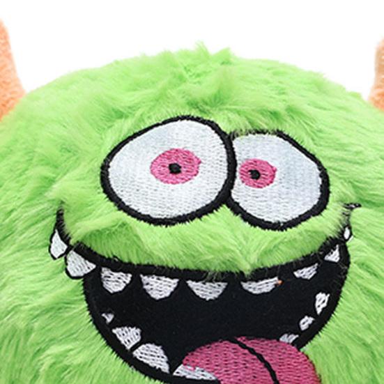 Cartoon Demon Dog Chew Toy Boredom Stress Relief Squeaky Ball Teething Toy Bite Resistant Interactive Stuffed Plushie Pet Supplies