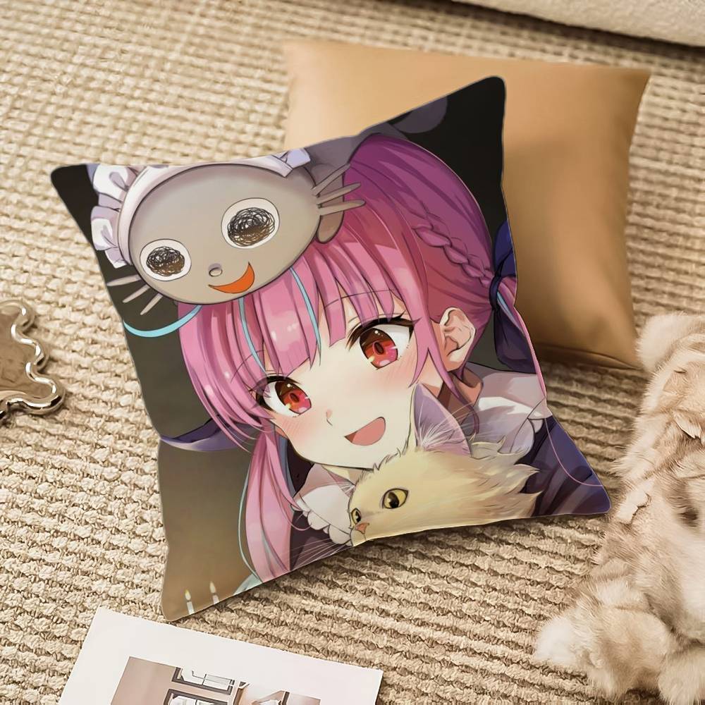 H-Hololive M-Minato Aqua Kissenbezug Milbenabweisend Unsichtbarer Reißverschluss Sofa Bett