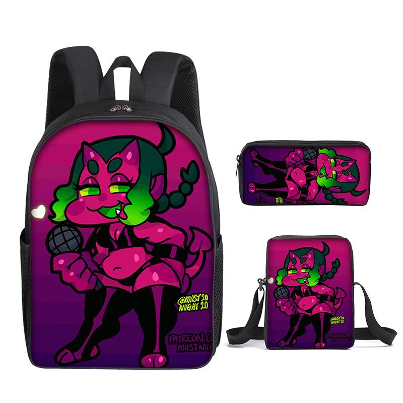 Classic Funny Friday Night Funkin 3D Print 3pcs/Set Pupil School Bags Laptop Daypack Backpack Inclined Shoulder Bag Pencil Case
