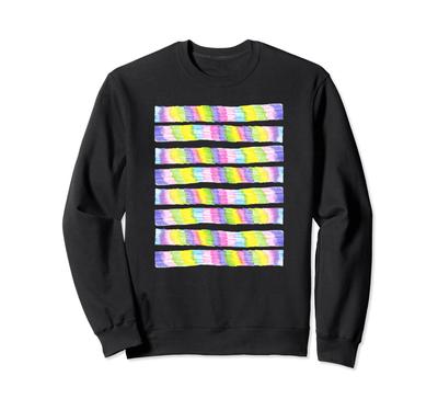 Rainbow Stripe Colored Pencil Drawing Design Sweatshirt