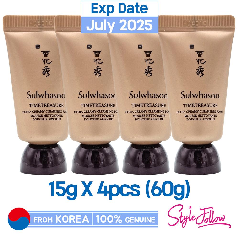 

4шт/60г_[SULWHASOO] Timetreasure Экстра-кремовая очищающая пенка 15г (Образец) 15g X 4pcs (60g)