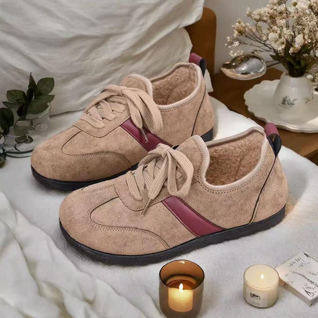 Flat Bottom Dexun Women's Shoes Winter New Velvet Warm Cotton Shoes Mother Shoes Sports Retro Casual Shoes Fashion Versatile