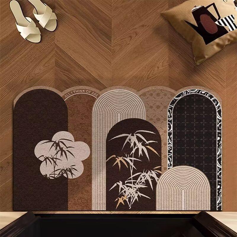 Vintage Light Luxury Floor Mat, Customizable Diatomaceous Earth Quick-Dry Mat, Entrance Door Mat, Bathroom Floor Mat
