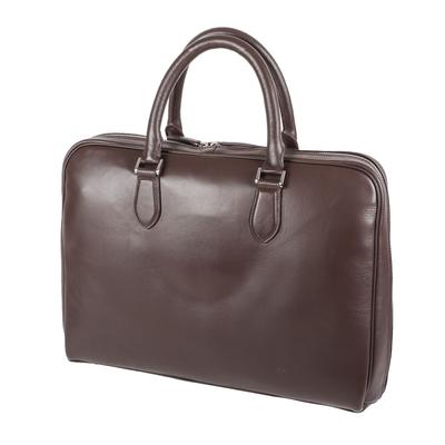 Stylová aktovka z pravé kůže NP Leather, tmavě hnědá [Boosters]