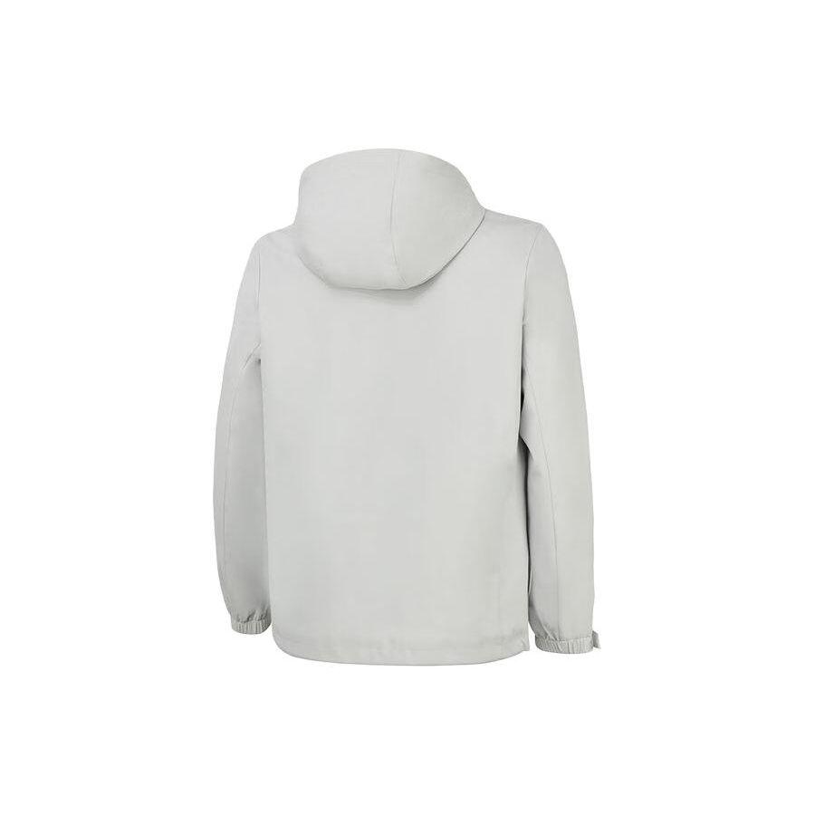 Li-Ning Fitness Series Solid Color Water-Resistant Hooded Sports Jacket Men Jacket River-Stone-Gray AFDT753-5