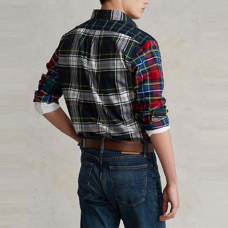 Polo Ralph Lauren SS23 Kostkovaná košile s dlouhým rukávem na knoflíčky Pánské košile Vícebarevná 710858682-001