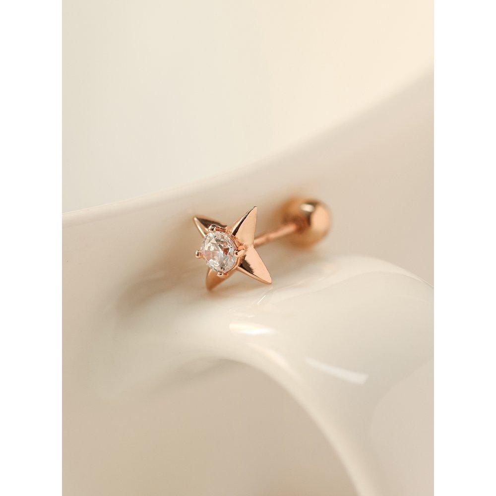14K Stud Cubic Piercing Earrings
