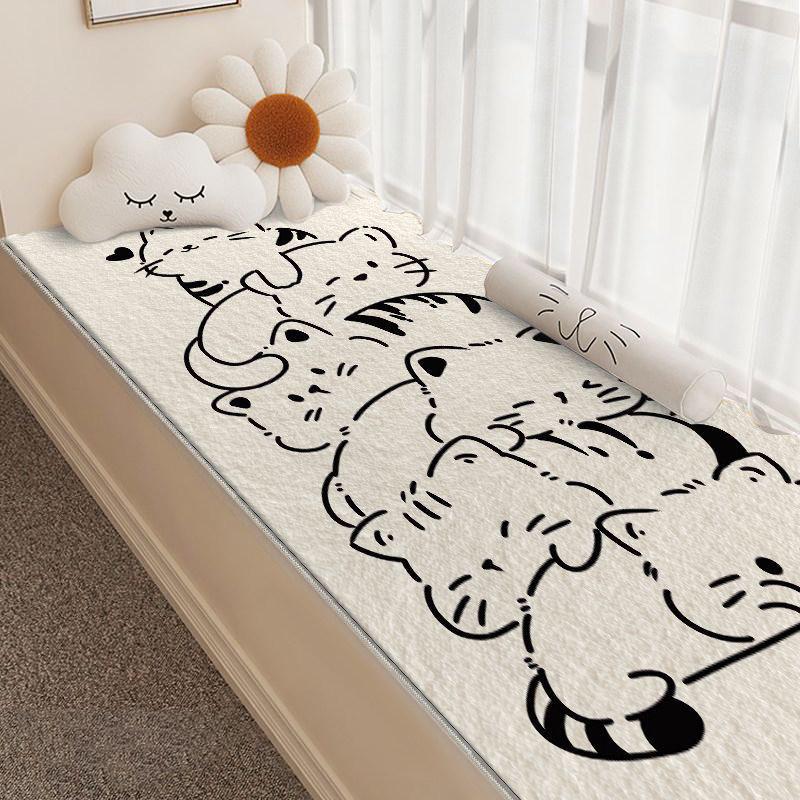 Customizable Luxury Balcony & Bay Window Mat 2025 - Thickened, Fixed, Cartoon Design, Master Bedroom Use