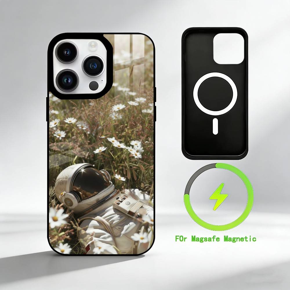 

A-Abstract astronaut Phone Case For iPhone 17 16 15 14 13 12 Pro Max Plus for Mirror Wireless Magnetic Cover iPhone11