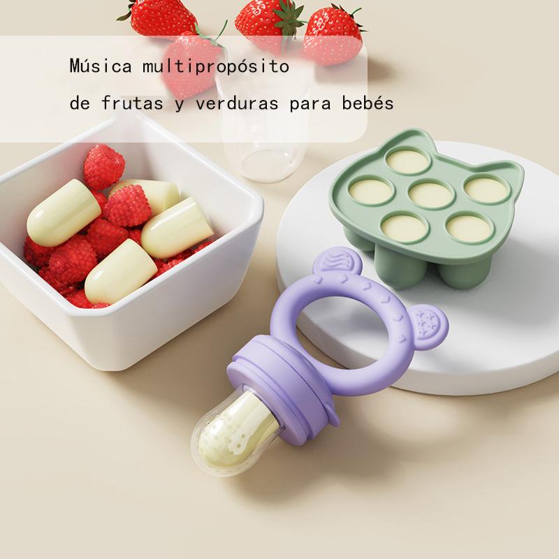Set di Ciucci Frutta in Silicone per Svezzamento - Kit Strumenti per Mangiare Integratori Alimentari per Neonati