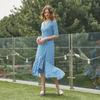 Lipbbam Vivienne 3 4 Sleeve Frill Wrap Dress Ldm42db01
