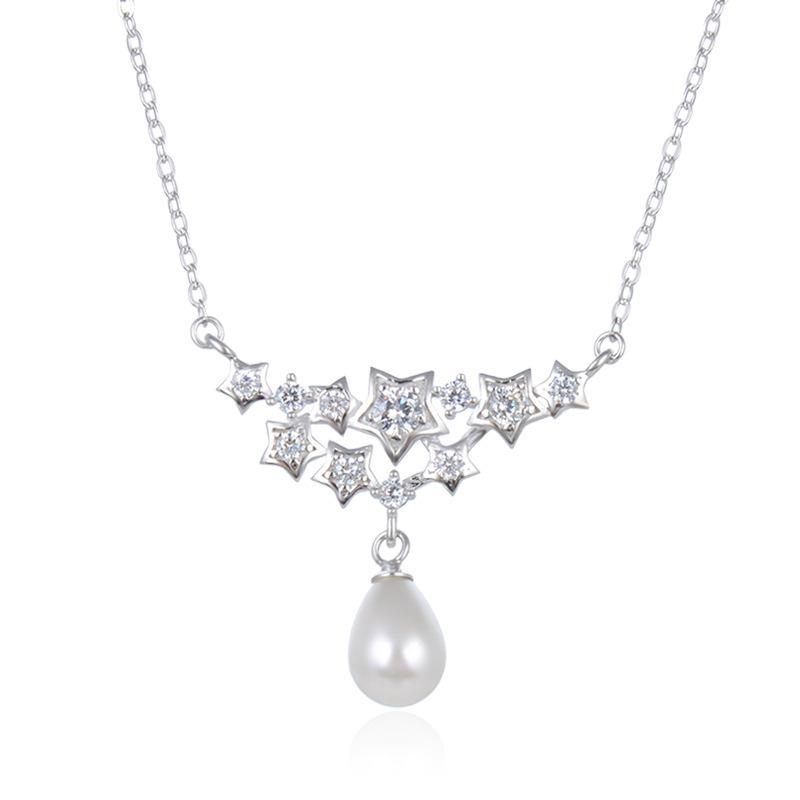 Lindon 925 Sterling Silber Klassische Damen Halskette Anhänger Zirkon Mode Geschenk