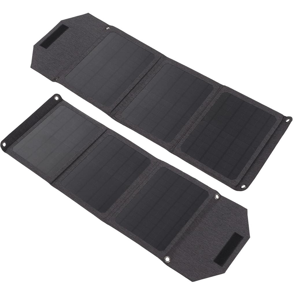 Ongwan 18W 5V Foldable Solar Panel Charger, Monocrystalline Silicon Solar Panel, DC Type-C Dual USB Port Solar Panel for Outdoor Activities