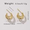 Copper Double Layer C-Shaped Stud Earrings for Women