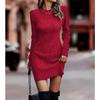 DAFIFY Women's Fashion Casual Fall Winter Solid Color Print Long Sleeve O-Neck Sweaters