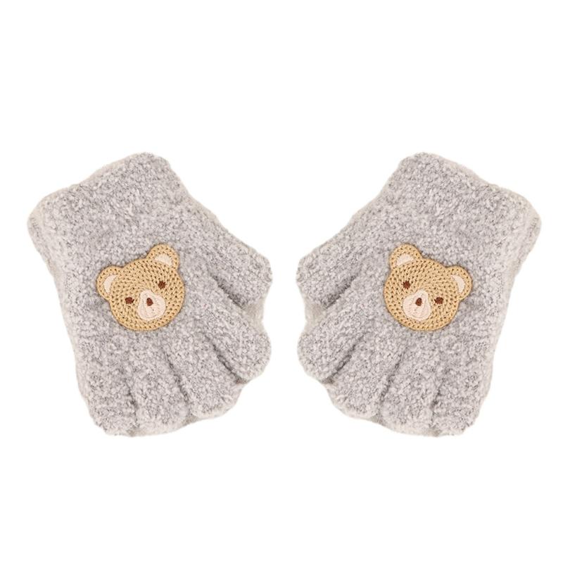 

Full Finger Stretchy Gloves Kids Winter Gloves Soft and Washable Kids Gloves Stylish & Practical Mittens for Children сірий колір