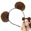 Brown Ears Headband Adjustable Cute Fuzzy Funny Ears Hairband Bear Costume Accessories for Kids Teens Women Holiday Christmas