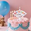 1/2/3Pcs Happy Birthday Fan Cake Candles Kids Birthday Party Cake Topper Decoration Supplies Boy Girl Favors Surprise Gifts