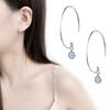 4 Styles Blue Crystals Devil 'S Eye Long Section Chain Geometric Circle Earrings 
