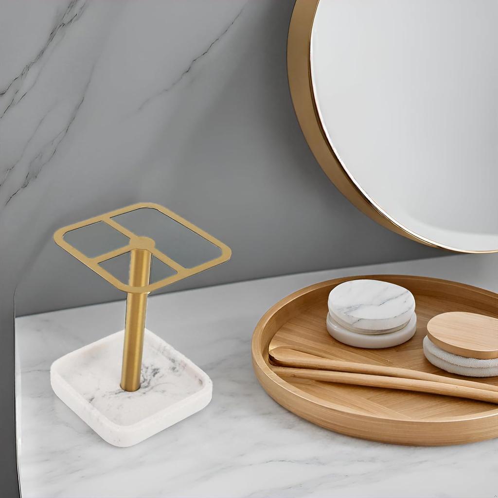 Toothbrush Holder Stainless Steel Bathroom Toothbrush Storage Organizer Toothpaste Holder Stand Rack for Bathroom Vanity, Countertops (Gold)