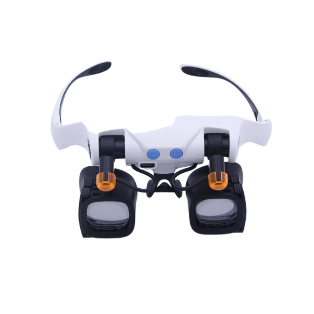 Professional LED Magnifying Glasses Rechargeable Jewelers Repair Wearing Magnifier  Jewelers