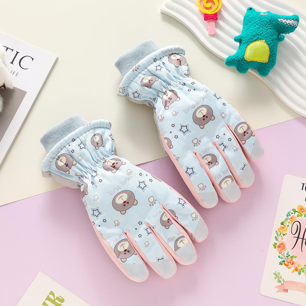Kids' Winter Ski Gloves: Waterproof, Windproof, Thick Fleece-Lined for Boys & Girls Snow Play, Cycling, and Outdoor Activities