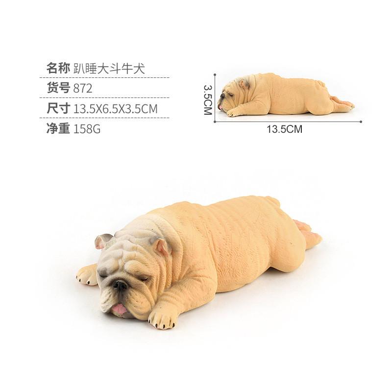 Realistic Pvc French Bulldog Figurine Adorable Sleeping Dog Statue Home Decor