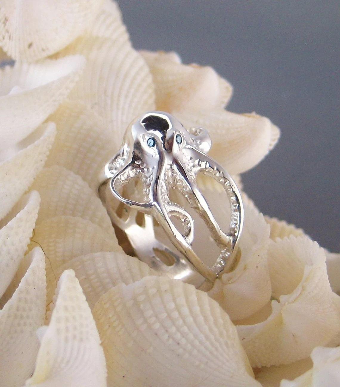 Popular new retro octopus claw ring ring, fresh and cold wind, high-quality fashion jewelry 6