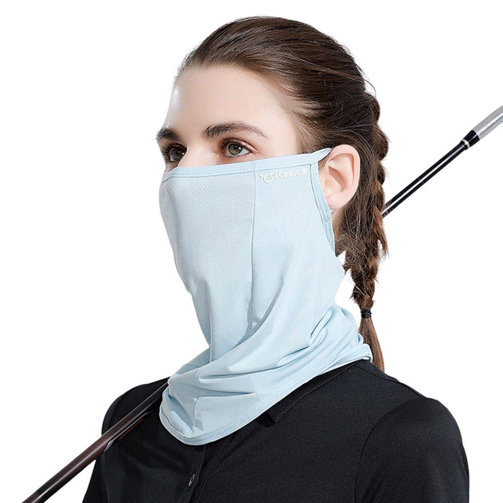 Unisex Face Scarf Breathable Ice Silk UV Sun Protection Mask Soft Adjustable Anti Ultraviolet Thin for Summer Outdoor Activities