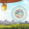10 Inch 2D Kinetic Metal Wind Spinner Rainbow Iridescent Dandelion Design 360 Rotating Hook for Indoor Outdoor Garden Decor Gift for Women Men