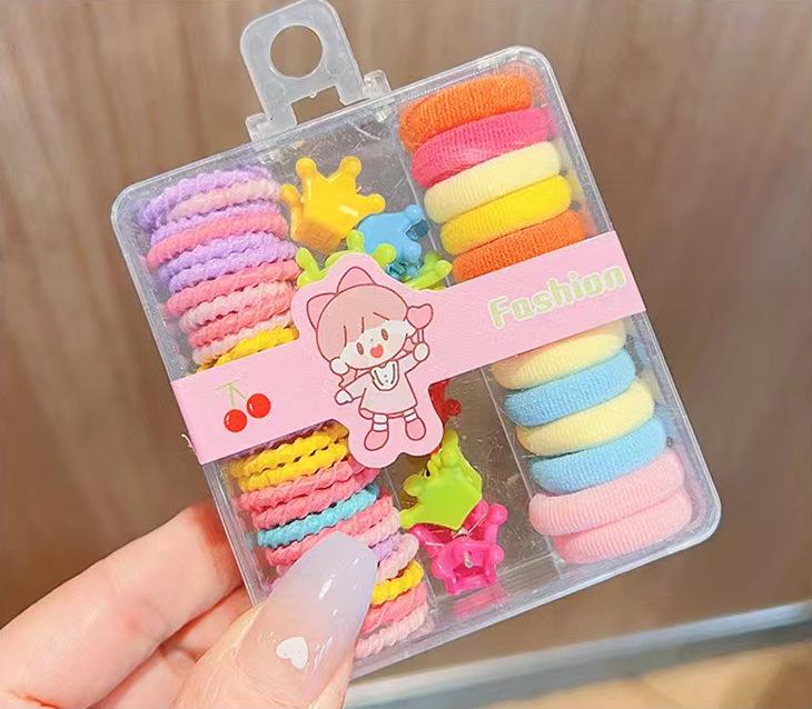 

Набор аксессуаров для волос конфетных цветов: Высокоэластичные, безопасные для волос резинки, завязки, заколки, повязки на голову для детей