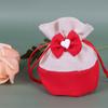 10Pcs Cotton Drawstring Gift Bag Cute Drawstring Round Bottom Candy Bag Butterfly Knot Heart-shaped Handmade Canvas Candy Bag