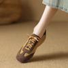 Fashion 2025 New Suede Leather Loafers Woman Round Toe Lace Up Casual Flats Shoes Outdoors Walk Fashion Shoes Flats Shoes for Women