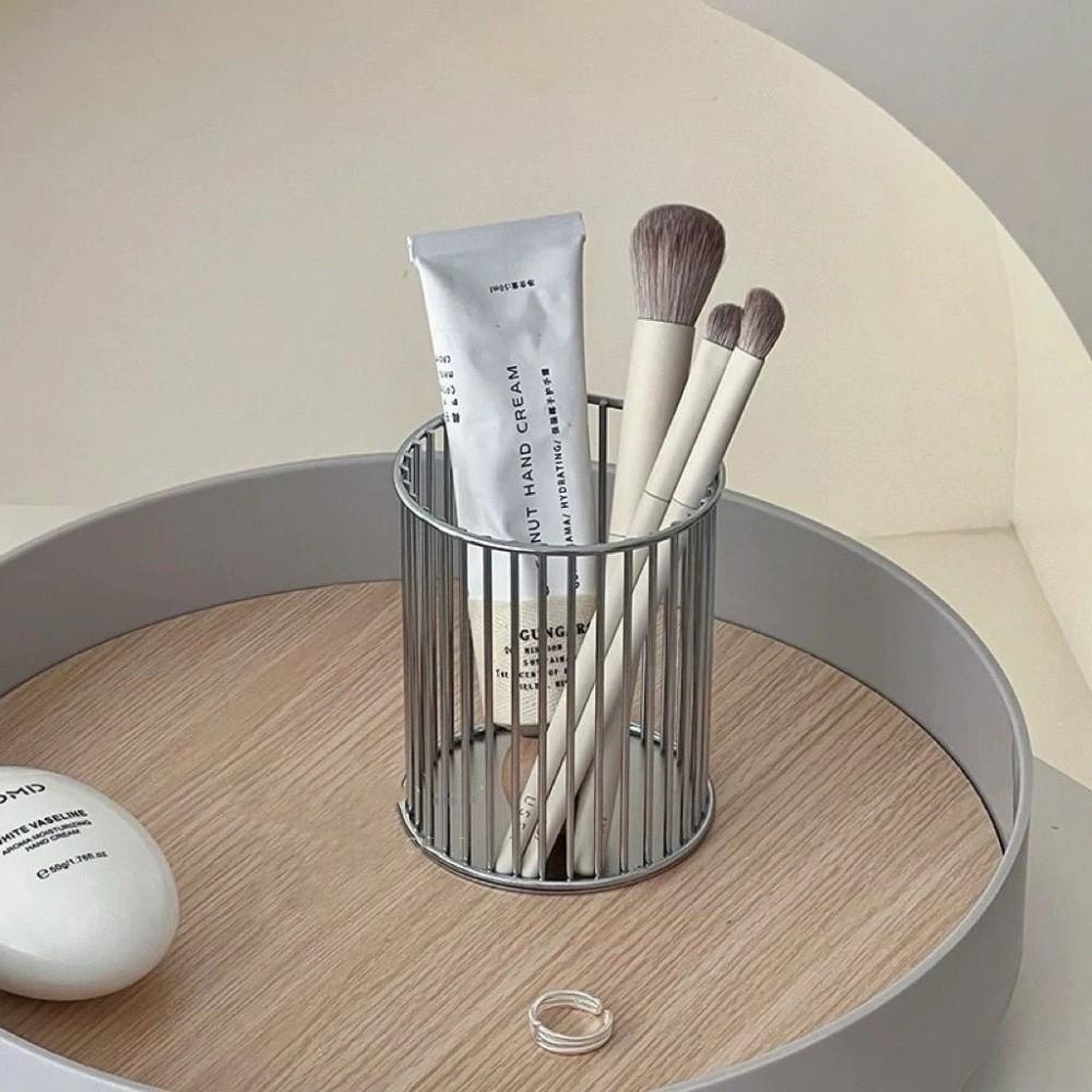 Metal Metal Pen Holder INS Style Pencil Holders New Cylindrical Case  Home Decor