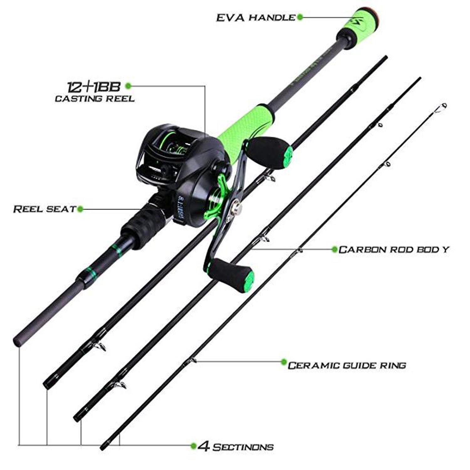 

Набор для рыбалки, легкая удочка из углеродистого литья и передаточное число 8,1:1, комплект рыболовных катушек для наживки 2.4M Rod & Right Reel