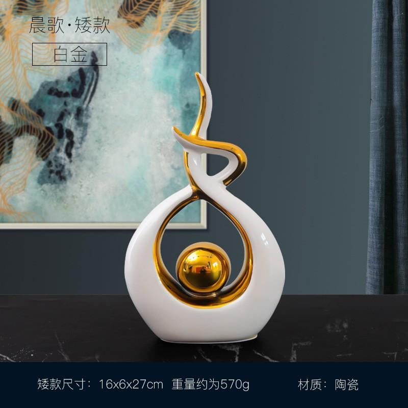 

Nordic Light Luxury White Gold Gold Blue Morning Song Decoration Home Living Wine Cabinet TV Cabinet Model Room Decoration