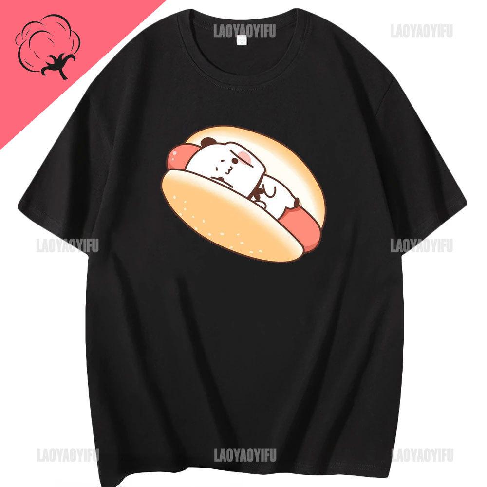 Tricou Kawaii Bubu Dudu pentru fată Tricou cu urs panda din desene animate Îmbrăcăminte unisex Tricou casual de vară Tricou Tricot Femeie Topuri din bumbac Unisex