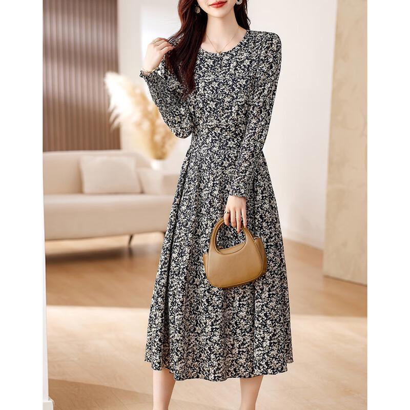 Demana French Floral Puff Sleeve Chiffon Maxi Dress